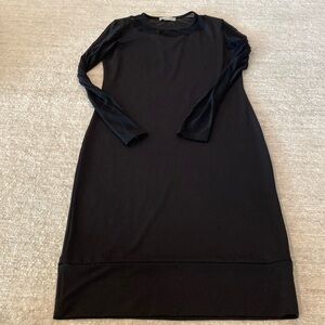 Small Anatomie Black Midi Travel Dress with Mesh Sleeves